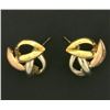 Image 2 : Rose, White and Yellow Gold Designer Earrings