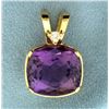Image 1 : 17ct Amethyst and Diamond Pendant
