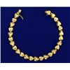 Image 1 : 7 Inch Heart Link Bracelet in 14k Gold