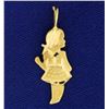 Image 1 : Diamond Cut Young Girl or Daughter Pendant or Charm