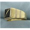 Image 2 : Men's Onyx Ring in 14k Gold
