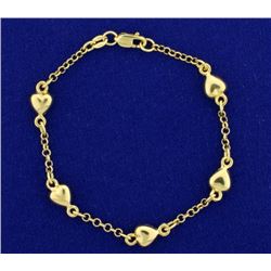 Child's Cable Link Heart Bracelet