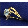 Image 2 : Child's Sky Blue Topaz Ring in 14k Gold
