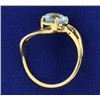 Image 3 : Child's Sky Blue Topaz Ring in 14k Gold