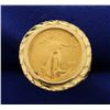 Image 1 : 1/10oz Gold American Eagle Coin Ring