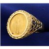 Image 2 : 1/10oz Gold American Eagle Coin Ring