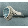 Image 2 : Diamond and Blue Topaz Ring