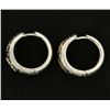 Image 2 : 18k White and Yellow Gold Diamond Hoop Earrings