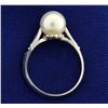Image 3 : 14k White Gold Solitaire Pearl Ring