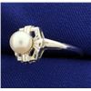Image 2 : 14k White Gold Pearl Ring