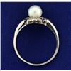 Image 3 : 14k White Gold Pearl Ring