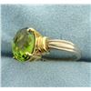 Image 2 : 4ct Checkerboard Cut Peridot Ring
