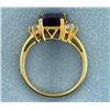 Image 3 : Amethyst and CZ Ring in 10k Yellow Gold