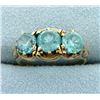 Image 1 : Antique 3 Stone Blue Topaz Ring