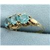 Image 2 : Antique 3 Stone Blue Topaz Ring