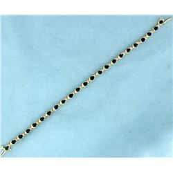 6ct Sapphire and Diamond Tennis Bracelet