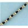 Image 2 : 6ct Sapphire and Diamond Tennis Bracelet