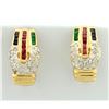 Image 1 : Diamond, Ruby, Emerald, and Sapphire Earrings