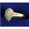 Image 2 : Over 1/2ct TW Pear Shaped Round and Baguette Diamond Ring