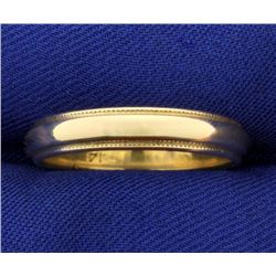 Beaded Edge Wedding Band Ring in 14k Gold