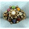 Image 1 : Antique Multi Gemstone Ring in 14k Gold