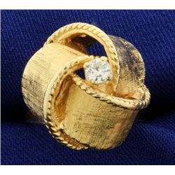 Custom Made Knot Design Diamond Ring