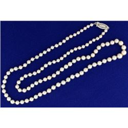 Graduated Akoya Pearl Necklace with 14k White Gold Clasp