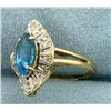 Image 2 : Swiss Blue Topaz and Diamond Ring