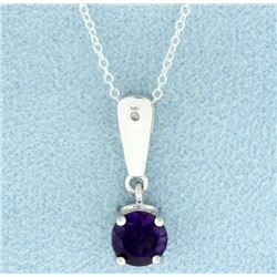 Modern Amethyst Pendant and Chain