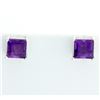 Image 1 : Modern 2ct TW Amethyst Square Cut Stud Earrings