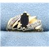 Image 1 : Natural Sapphire and Diamond Ring
