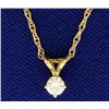 Image 1 : Diamond Pendant on 14k Gold Chain