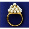 Image 3 : Vintage Pyramid Pearl Ring in 18k Gold