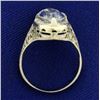 Image 3 : Filigree Antique Style CZ Ring in 14k White Gold