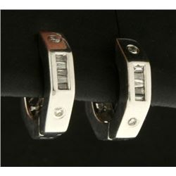 Diamond Hoop Earrings with Heart, Moon, and Star Design