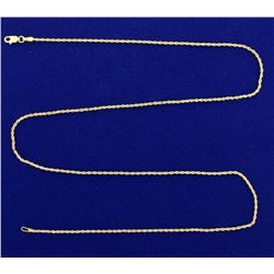 22 Inch Rope Style Neck Chain in 14k Gold
