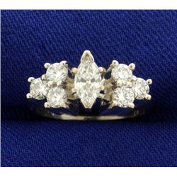 1ct TW Marquise Diamond Ring in White Gold