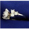 Image 2 : 1ct TW Marquise Diamond Ring in White Gold