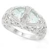 Image 1 : Filigree 2 Stone Aquamarine Ring with Diamond in Sterling Silver