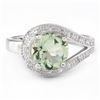Image 2 : Green Amethyst 1.8CT Buckle Ring in Sterling Silver