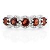 Image 2 : Garnet and Diamond Stacking Ring in Sterling Silver