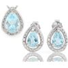 Image 1 : Baby Swiss Blue Topaz 1.8CTW Pendant and Earring Set in Sterling Silver
