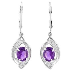 Amethyst and Diamond Dangle Earrings