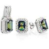 Image 2 : 3CTW Ocean Mystic Topaz and Diamond Earring and Pendant SET in Sterling Silver