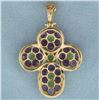 Image 2 : 8 ct tw Amethyst and Peridot Cross Pendant