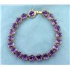 Image 1 : Amethyst and Diamond Bracelet in 14k Gold