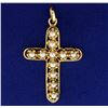 Image 1 : 14k Pearl Cross Pendant