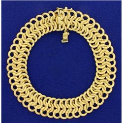 8 Inch Italian Made Circular Woven Link Bracelet in 14k Gold