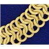 Image 2 : 8 Inch Italian Made Circular Woven Link Bracelet in 14k Gold