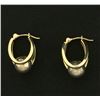 Image 2 : Half Hoop Designer Earrings with Suspended Sphere in 14k Gold